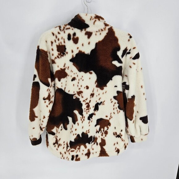 Honey and sparkle womens size small brown cow hide print button up shacket - Picture 9 of 10
